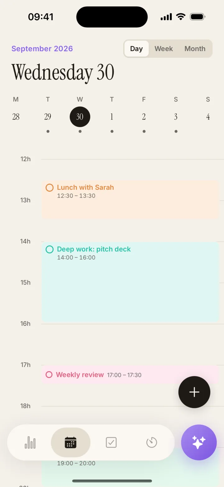 Planifai day calendar