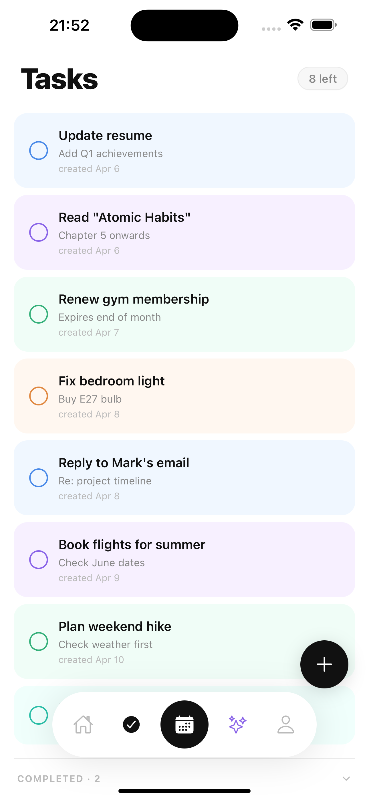 Tasks that don’t need a date — yet